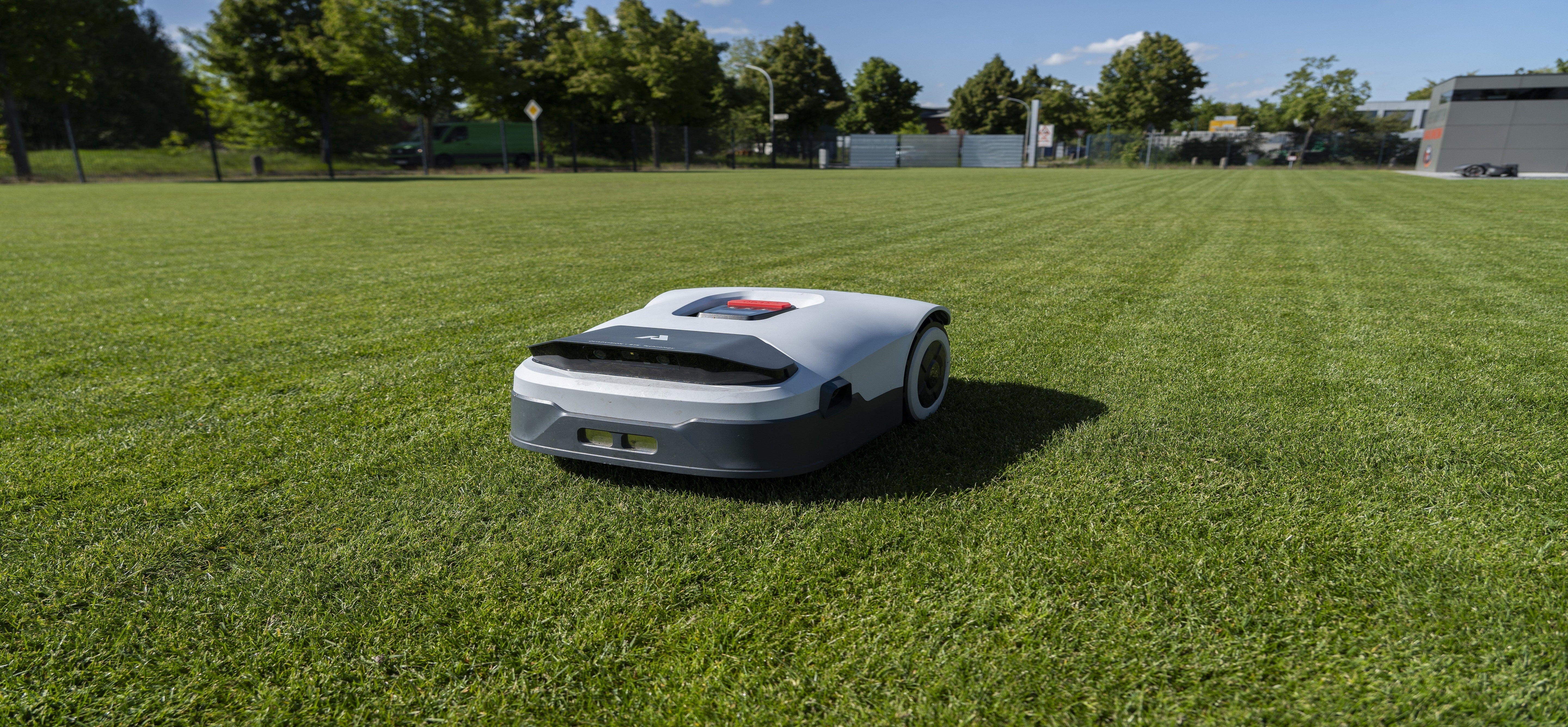robot mower maintaining a vast residential yard