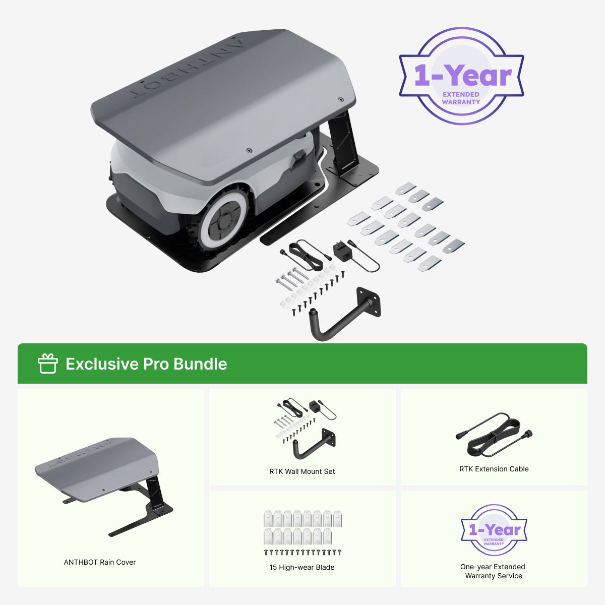 ANTHBOT Genie: Robot cortacésped inteligente con IA - Sin cables