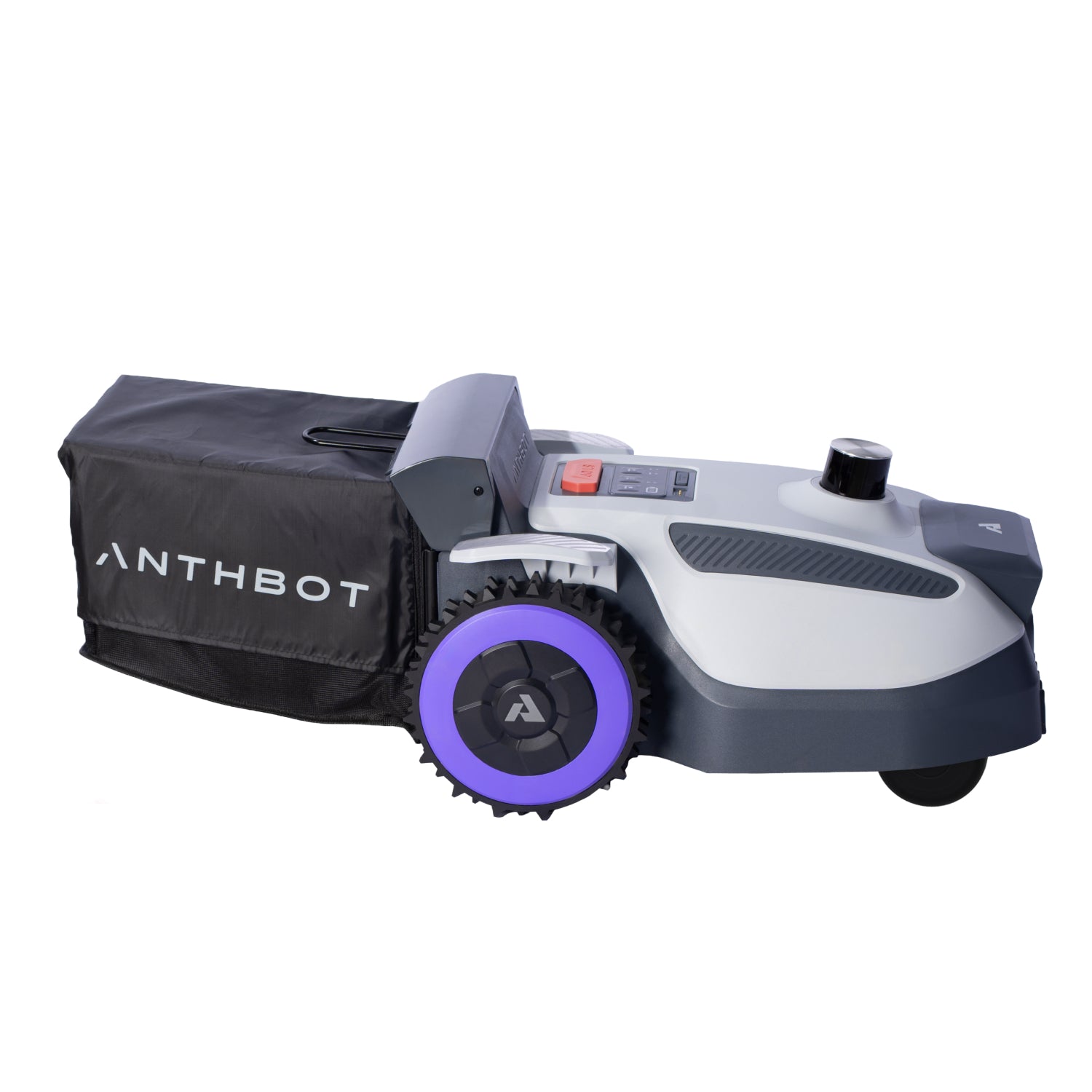 Rear side view of ANTHBOT N8 360° LiDAR 4-in-1 Smart Mower with large collection bag,products