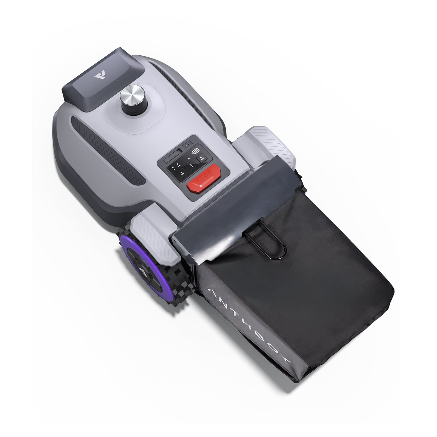 Top perspective of ANTHBOT N8 360° LiDAR 4-in-1 Smart Mower with rear collection bag,products