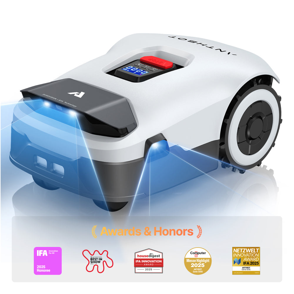 ANTHBOT Genie Series robotic lawn mowers with award and honors