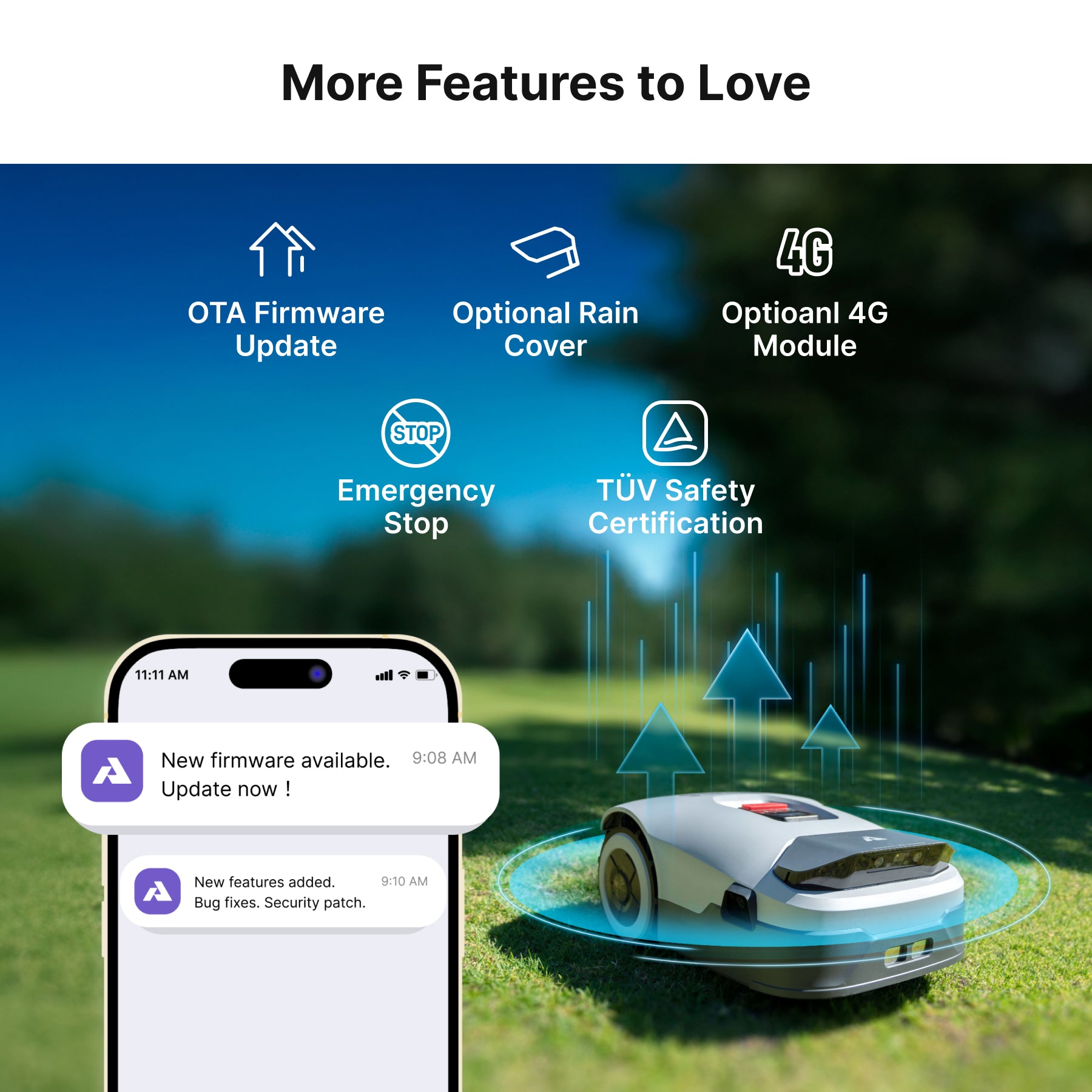 Extra features of ANTHBOT Genie series robotic lawn mowers