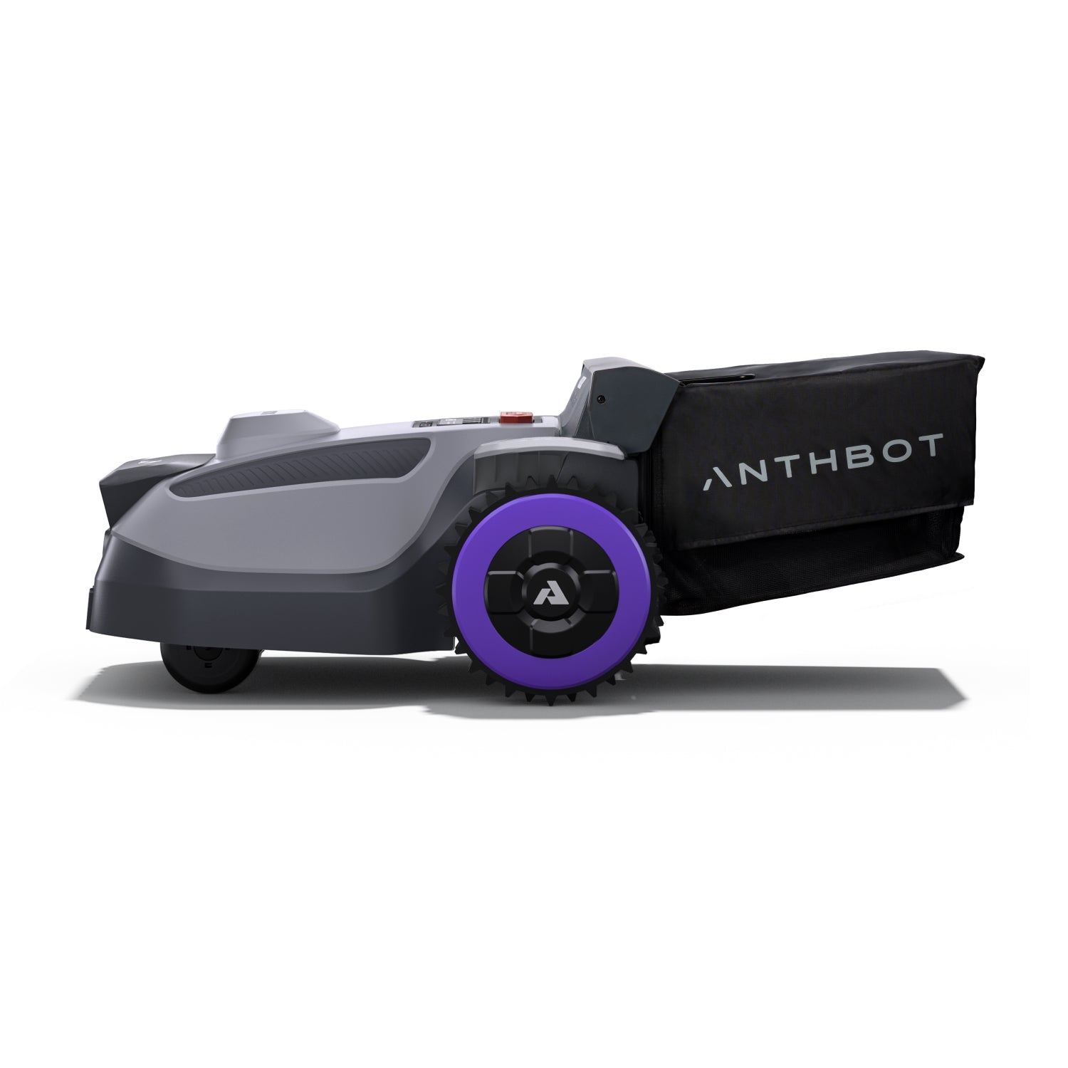 Side view of ANTHBOT N8 4-in-1 robot lawn mower with rear grass collection bag,products