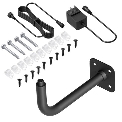RTK Wall Mount Kit includes wall bracket, power adapter, cable, screws, and clips for mounting the RTK base station,products