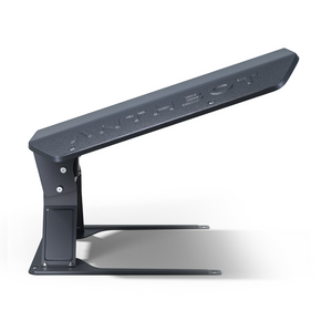 ANTHBOT robot lawn mower garage in dark gray for Genie Series, designed to protect the mower and charging station from sun and rain.